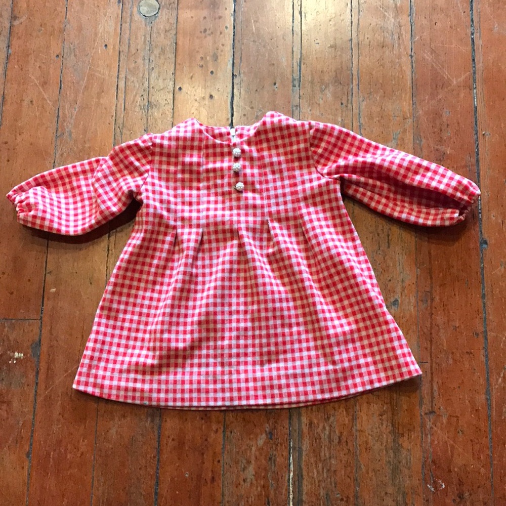 Vintage Red & White Checker Infant Dress